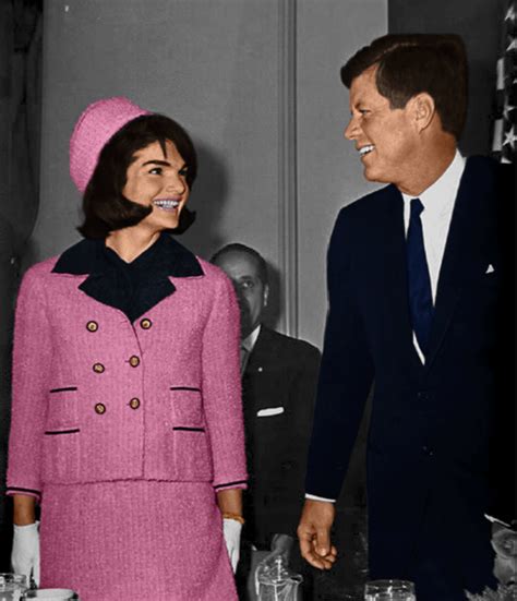 jacqueline kennedy onassis pink chanel suit|jackie kennedy's dress after assassination.